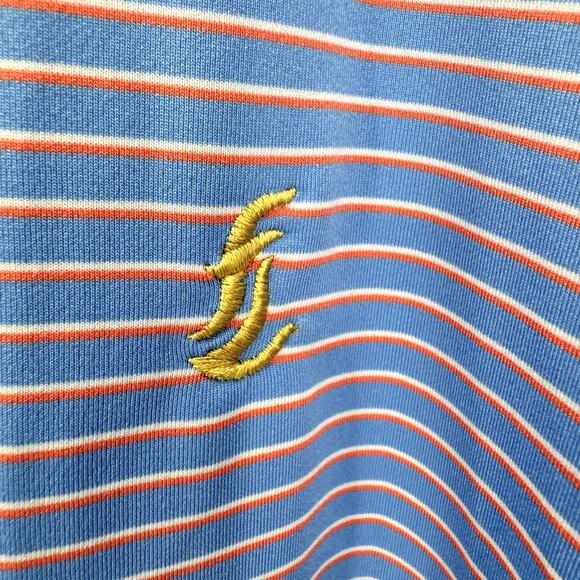 Straight Down Polo Shirt Mens Small Nicklaus Design Performance Blue Stripe Golf - Picture 3 of 9